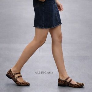 Arizona Jean Co AZ Helena Cheetah Mary Jane Flats Size 8 Leopard Print NWB